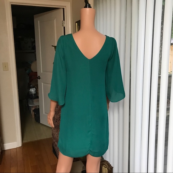 Host Pick 🎉🎉 Radiant Charlotte Russe Chiffon Green Dress - Picture 4 of 6